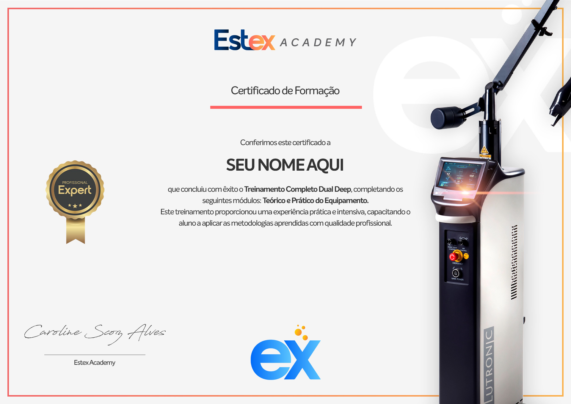 Certificado-Dual-Deep-CO2-Fracionado-Estex-Academy