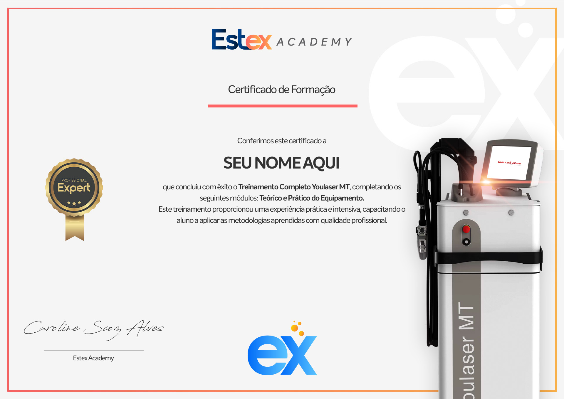 Certificado-Youlaser-MT-Laser-Híbrido-Estex-Academy
